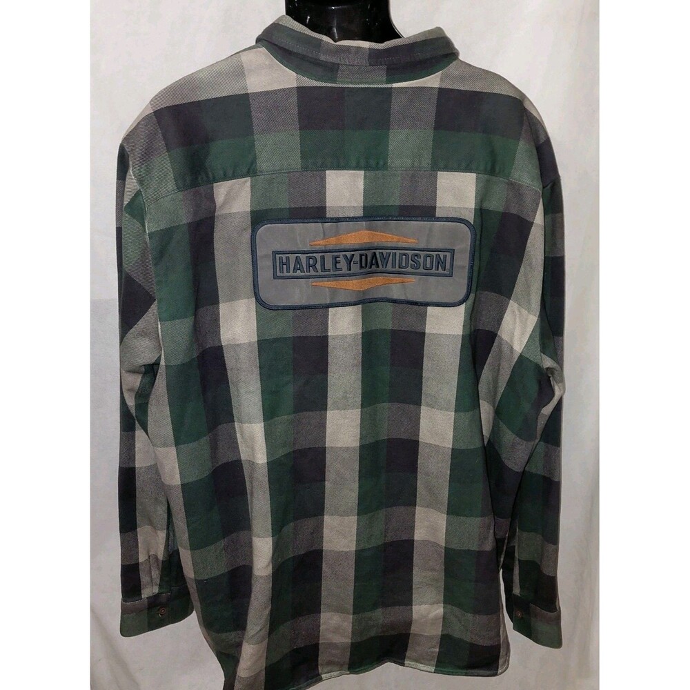 Harley-Davidson Appliqué Plaid Flannel Shirt Mens 3XL Multicolor Long Sleeve